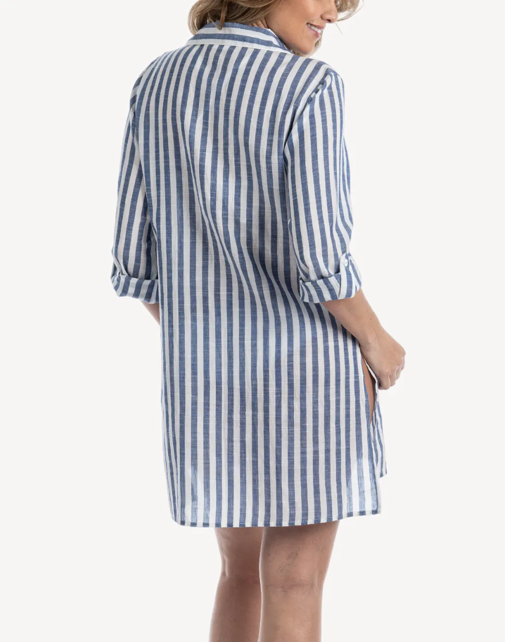 Stripe Beach Shirt Cover Up