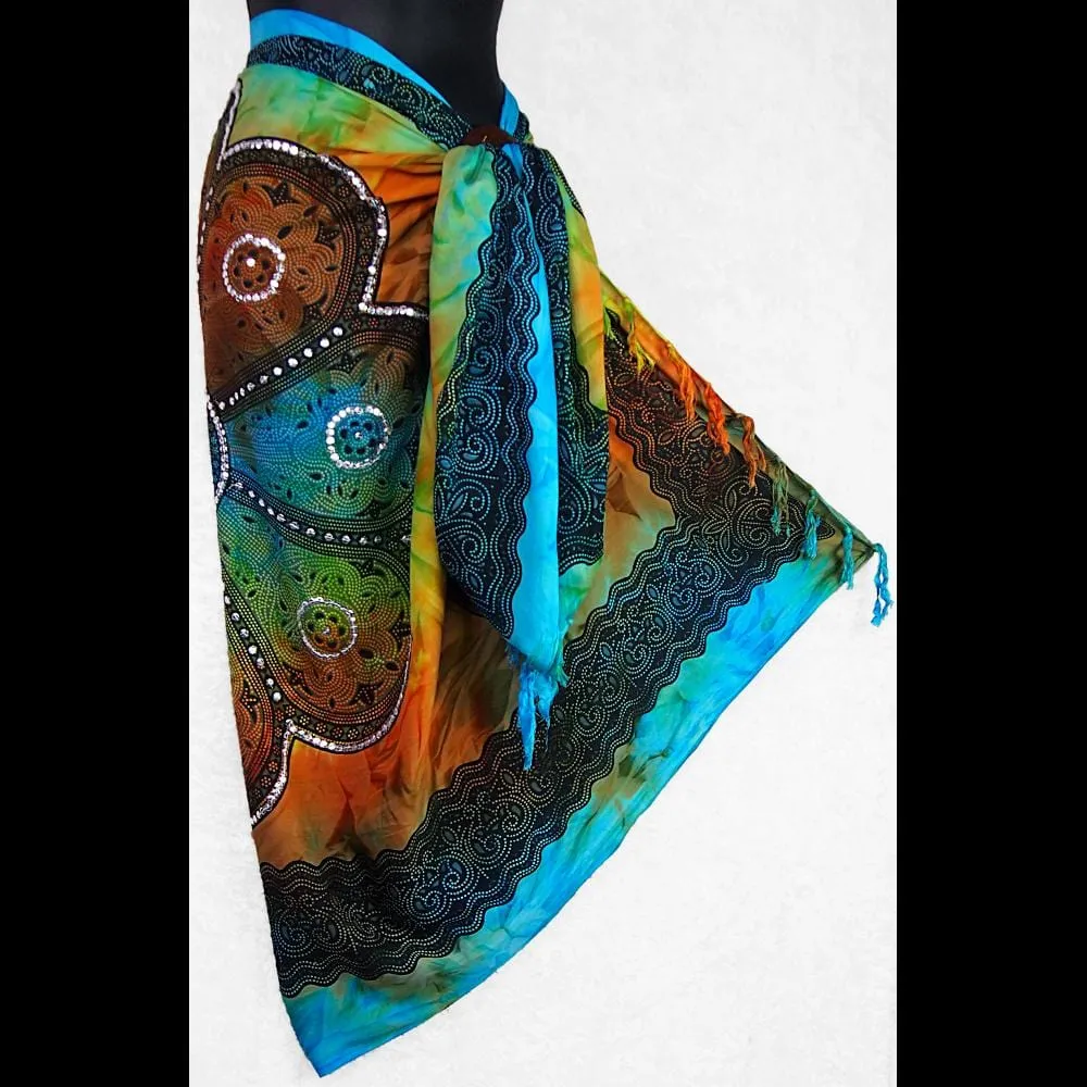 Tie-Dye Padma Sarongs with Sequins
