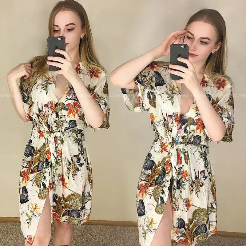 VenusFox New Beach Cover up robe Plage Pocket Swimsuit Cover up Sarong Beach Shirt Tops Bathing Suit Women Beachwear Pareo Tunic #Q469