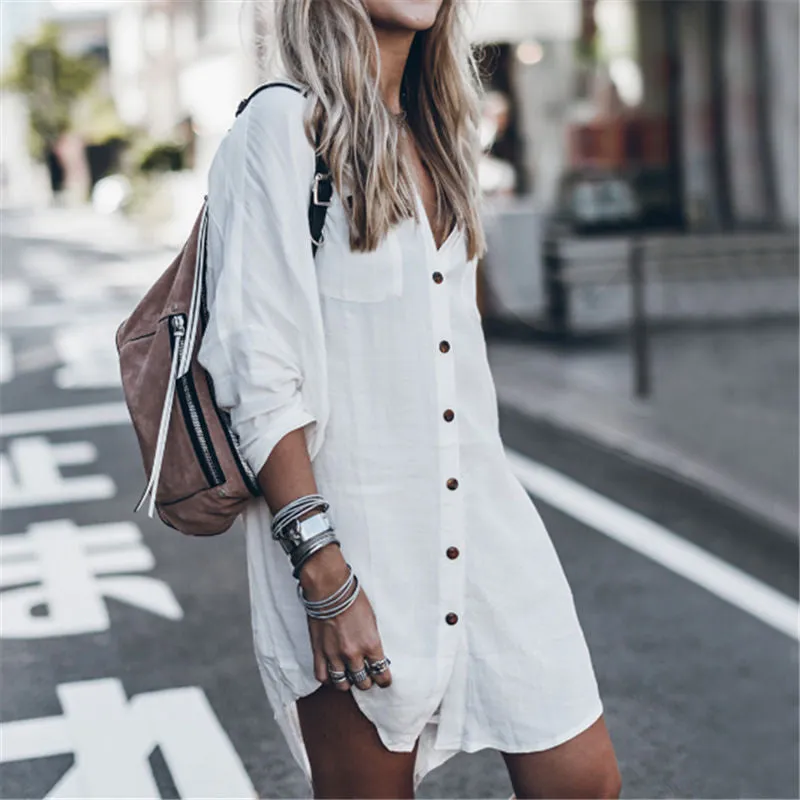 VenusFox New Beach Cover up robe Plage Pocket Swimsuit Cover up Sarong Beach Shirt Tops Bathing Suit Women Beachwear Pareo Tunic #Q469
