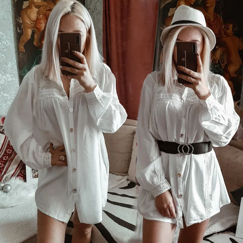 VenusFox New Beach Cover up robe Plage Pocket Swimsuit Cover up Sarong Beach Shirt Tops Bathing Suit Women Beachwear Pareo Tunic #Q469