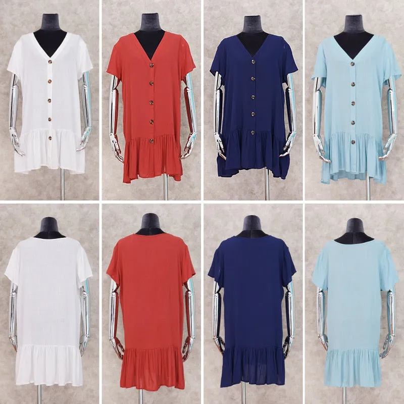 VenusFox New Beach Cover up robe Plage Pocket Swimsuit Cover up Sarong Beach Shirt Tops Bathing Suit Women Beachwear Pareo Tunic #Q469