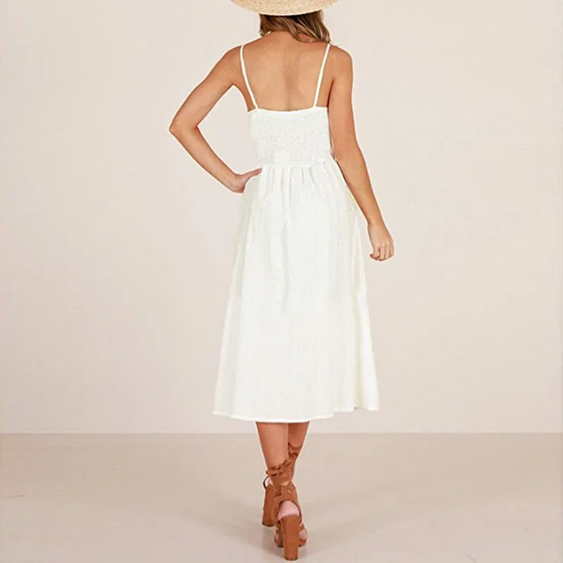 VenusFox Sleeveless Sexy Boho Midi Dress