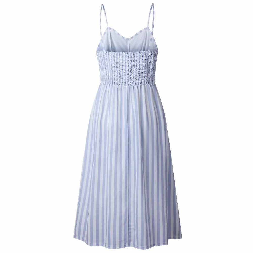 VenusFox Sleeveless Sexy Boho Midi Dress
