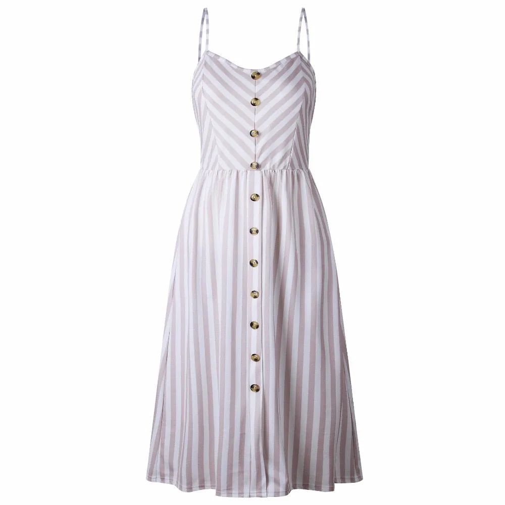 VenusFox Sleeveless Sexy Boho Midi Dress