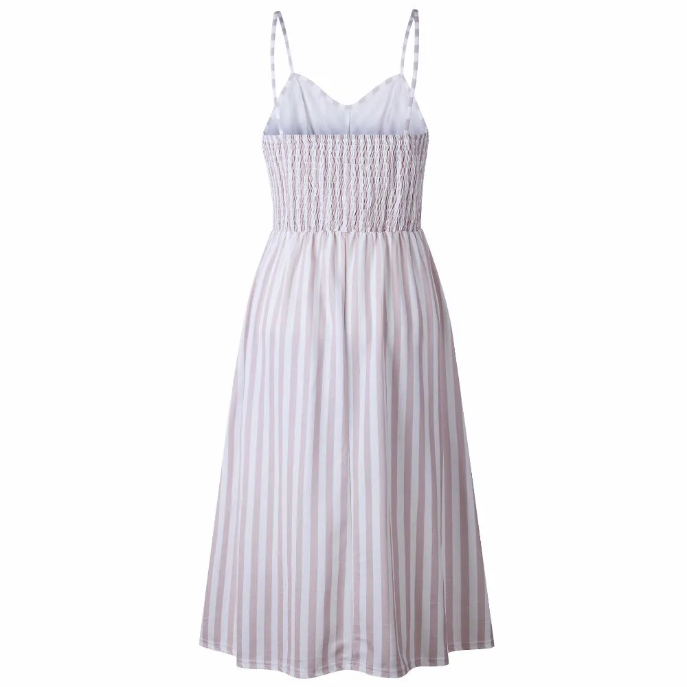 VenusFox Sleeveless Sexy Boho Midi Dress