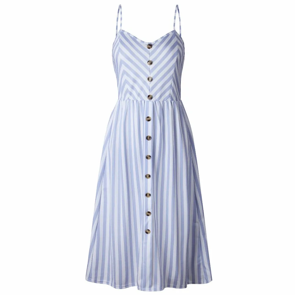 VenusFox Sleeveless Sexy Boho Midi Dress