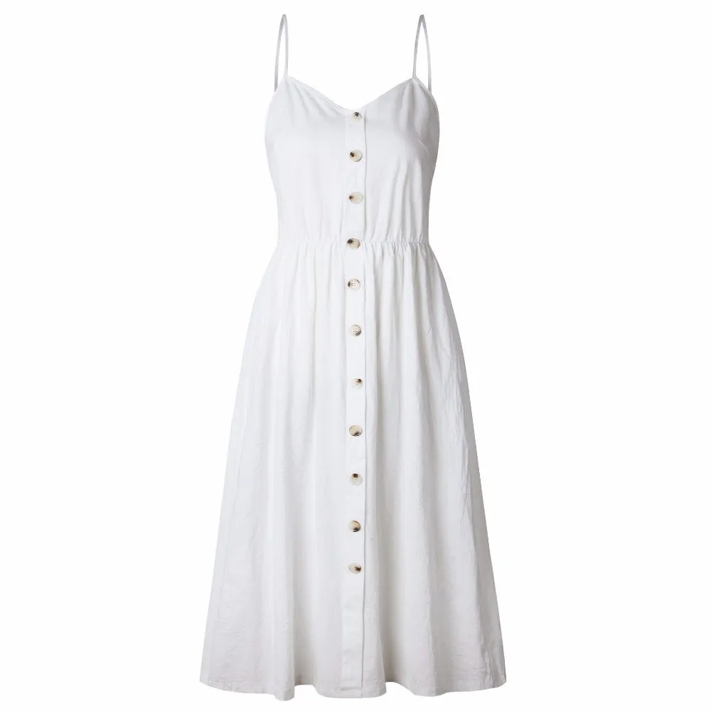 VenusFox Sleeveless Sexy Boho Midi Dress