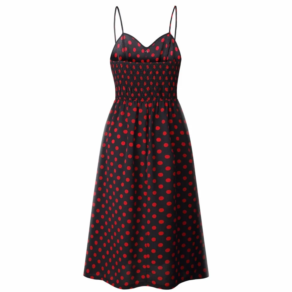 VenusFox Sleeveless Sexy Boho Midi Dress