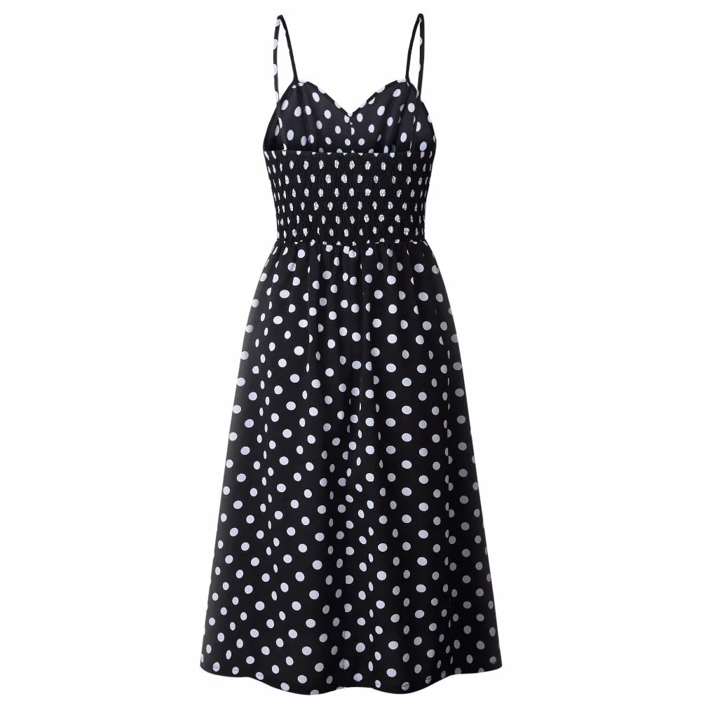 VenusFox Sleeveless Sexy Boho Midi Dress