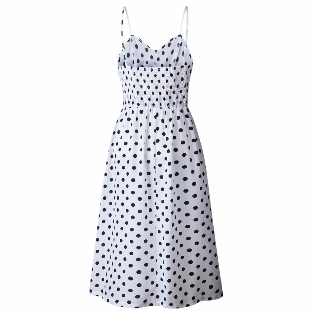 VenusFox Sleeveless Sexy Boho Midi Dress