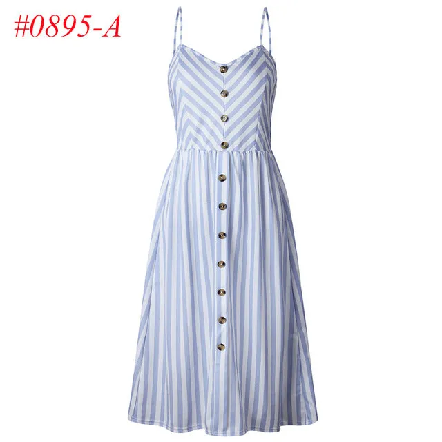 VenusFox Sleeveless Sexy Boho Midi Dress