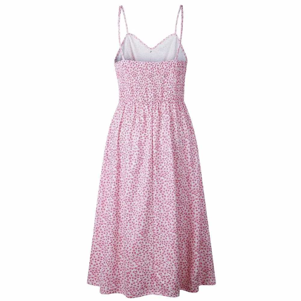 VenusFox Sleeveless Sexy Boho Midi Dress