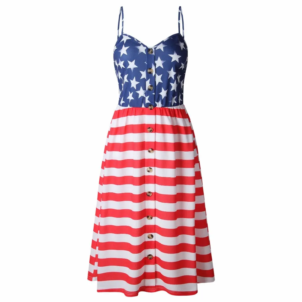 VenusFox Sleeveless Sexy Boho Midi Dress