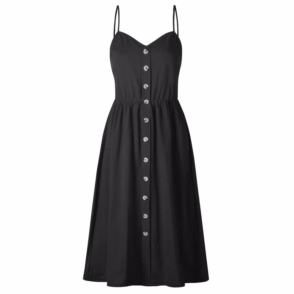 VenusFox Sleeveless Sexy Boho Midi Dress