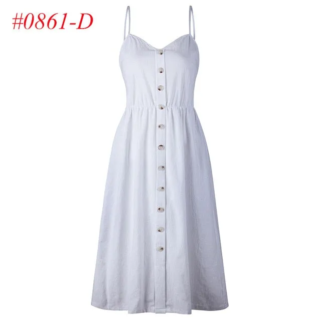 VenusFox Sleeveless Sexy Boho Midi Dress