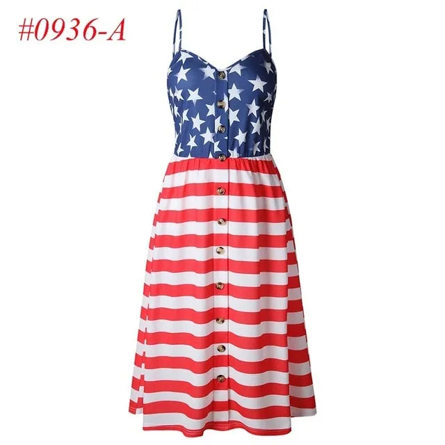 VenusFox Sleeveless Sexy Boho Midi Dress