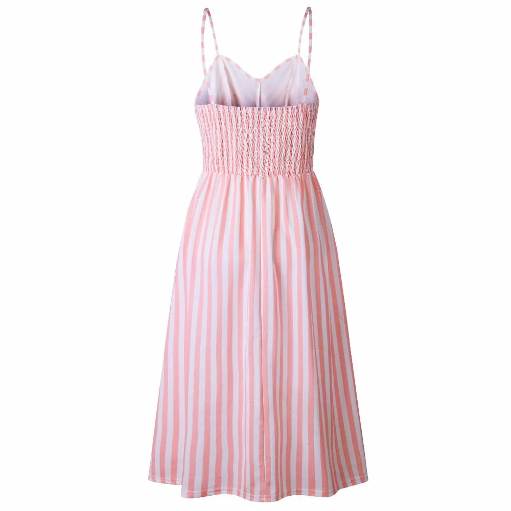 VenusFox Sleeveless Sexy Boho Midi Dress