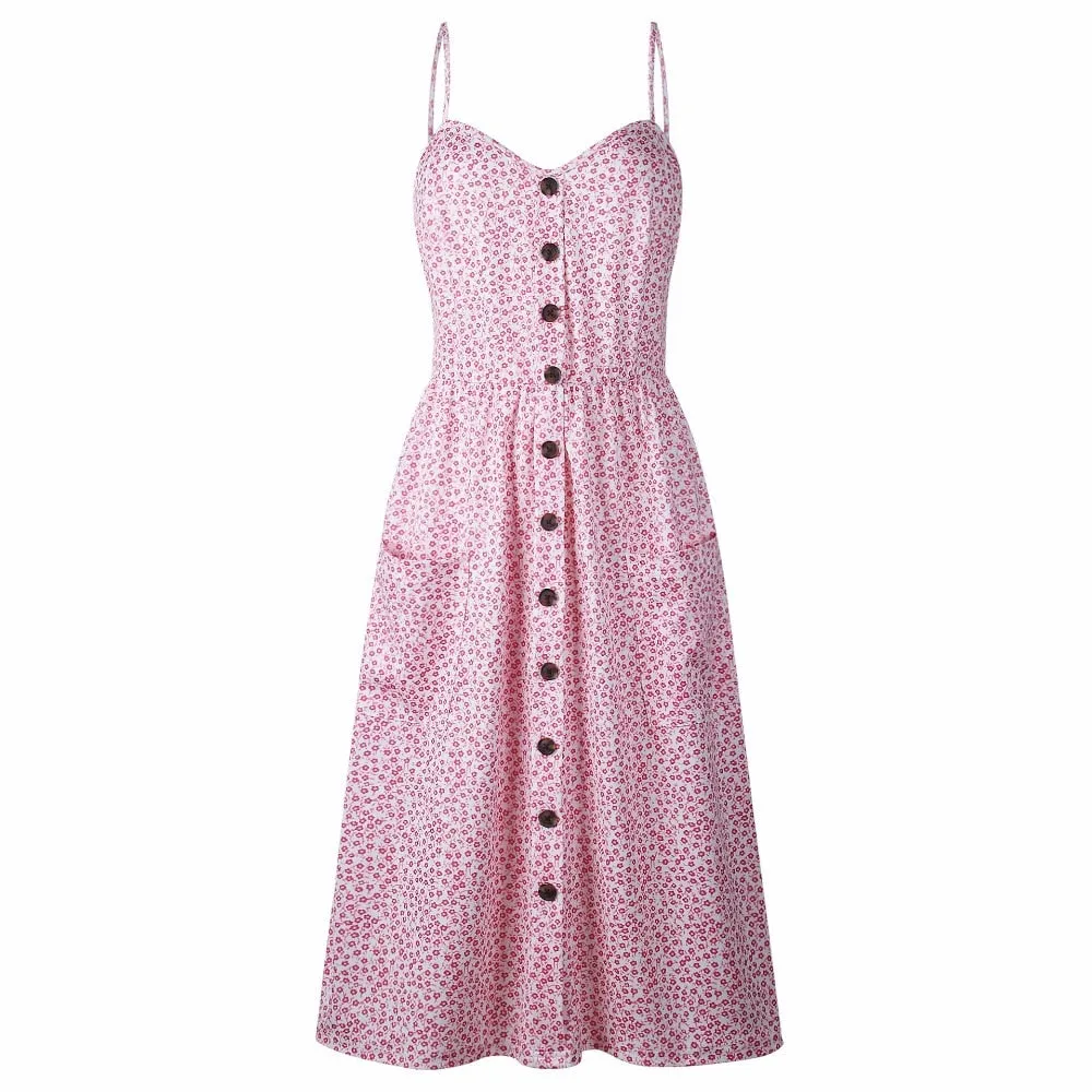 VenusFox Sleeveless Sexy Boho Midi Dress