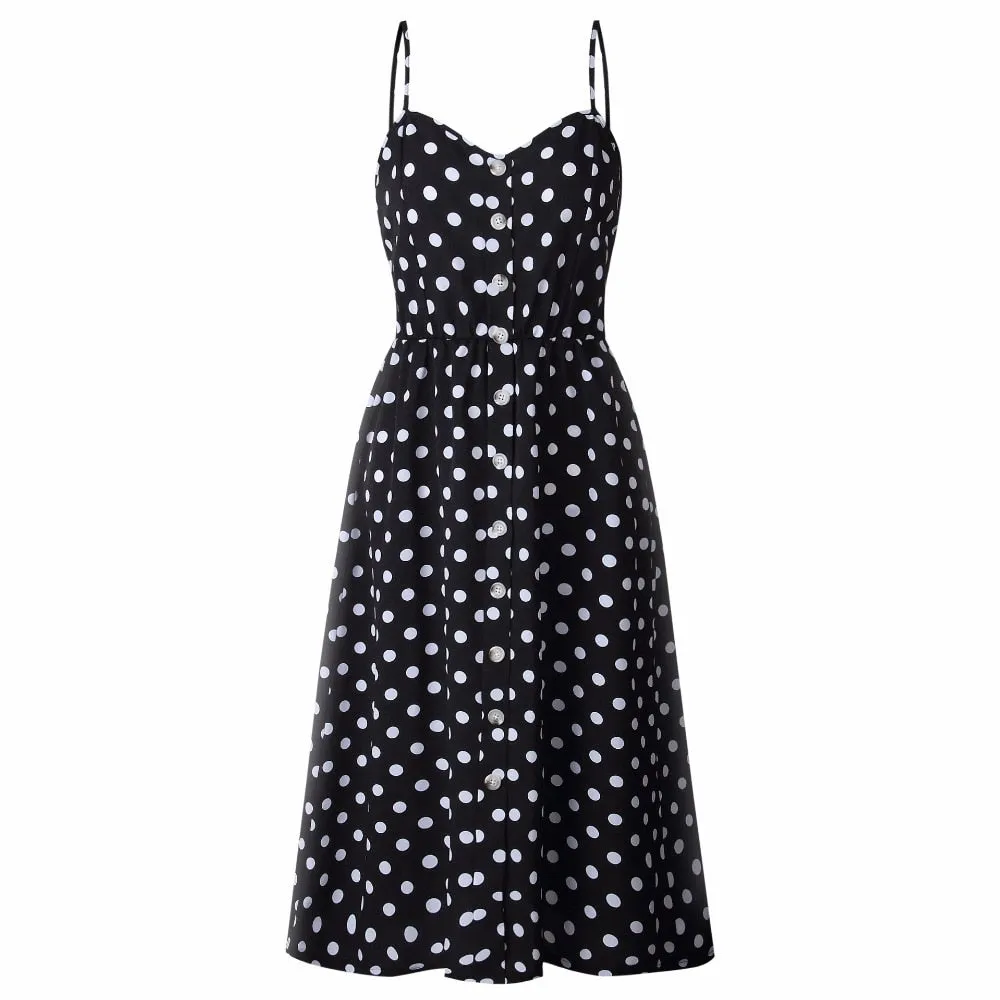 VenusFox Sleeveless Sexy Boho Midi Dress