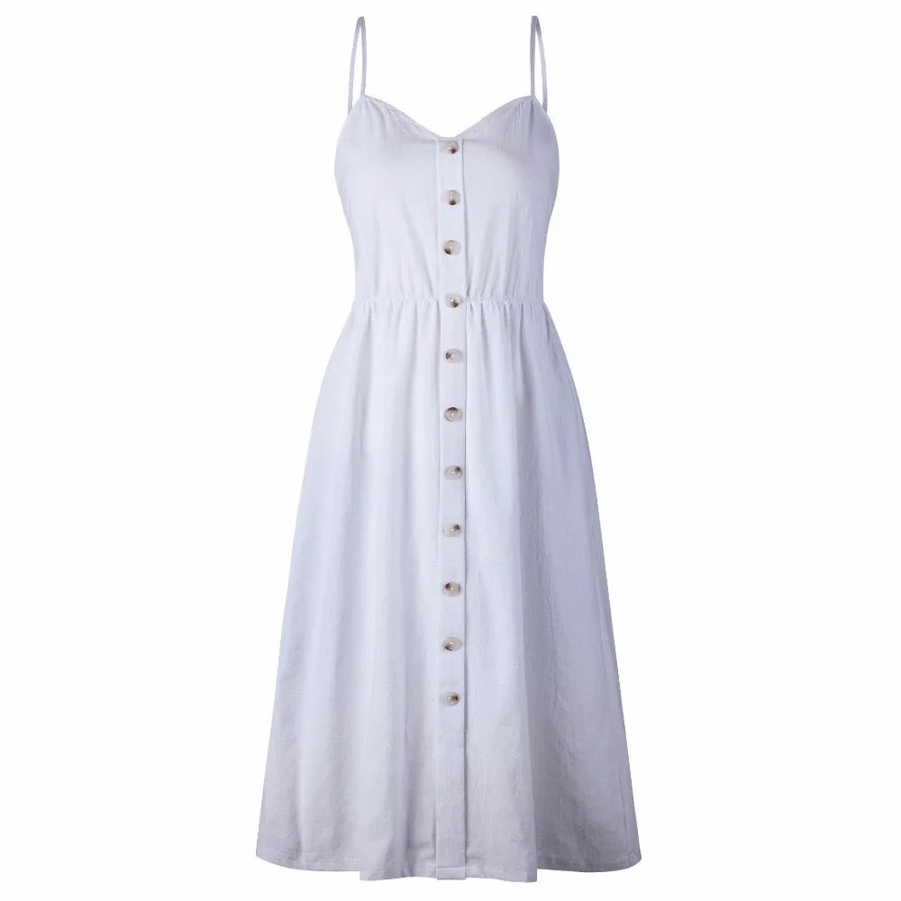 VenusFox Sleeveless Sexy Boho Midi Dress