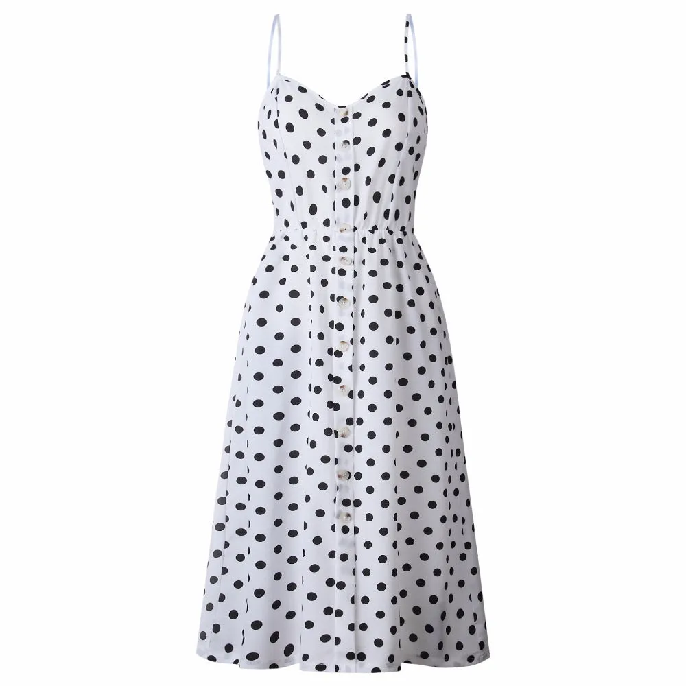 VenusFox Sleeveless Sexy Boho Midi Dress