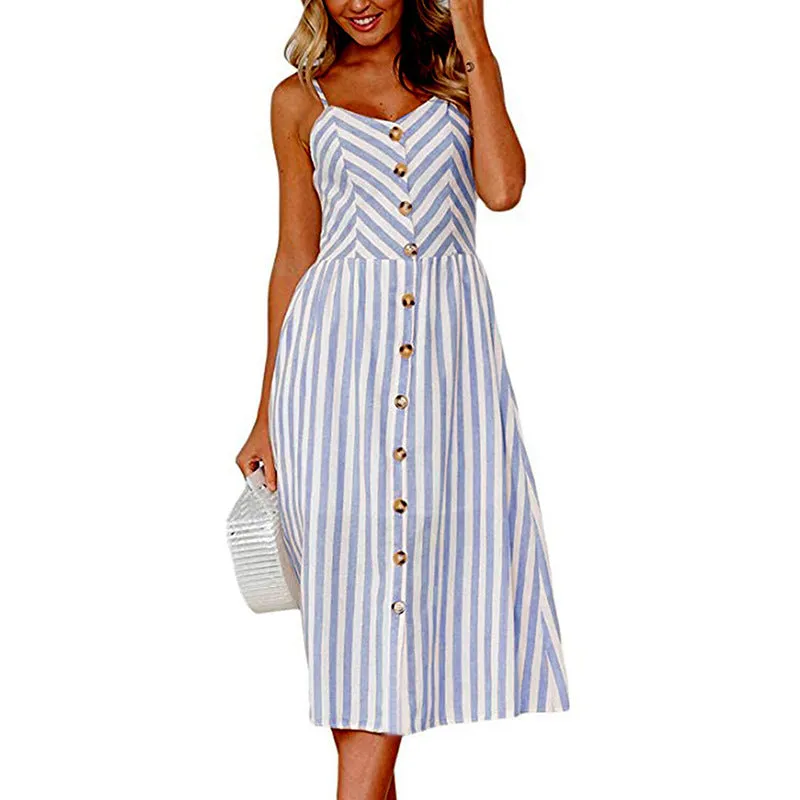 VenusFox Sleeveless Sexy Boho Midi Dress