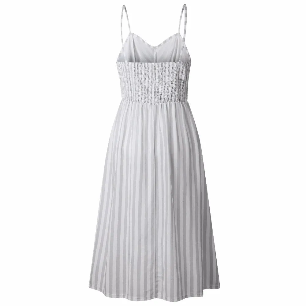VenusFox Sleeveless Sexy Boho Midi Dress