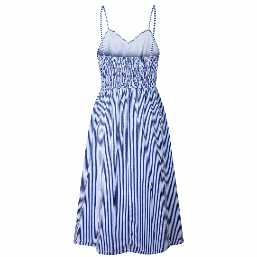 VenusFox Sleeveless Sexy Boho Midi Dress