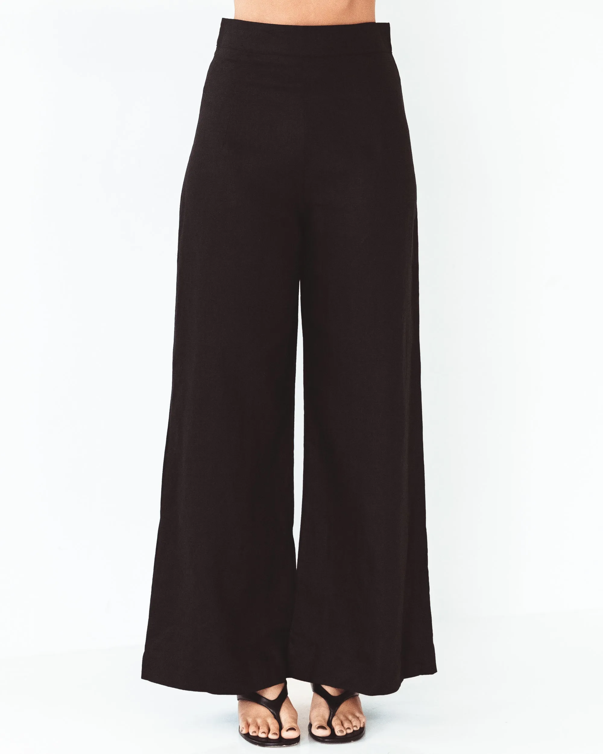 White Closet - Verana Linen Pants - Black