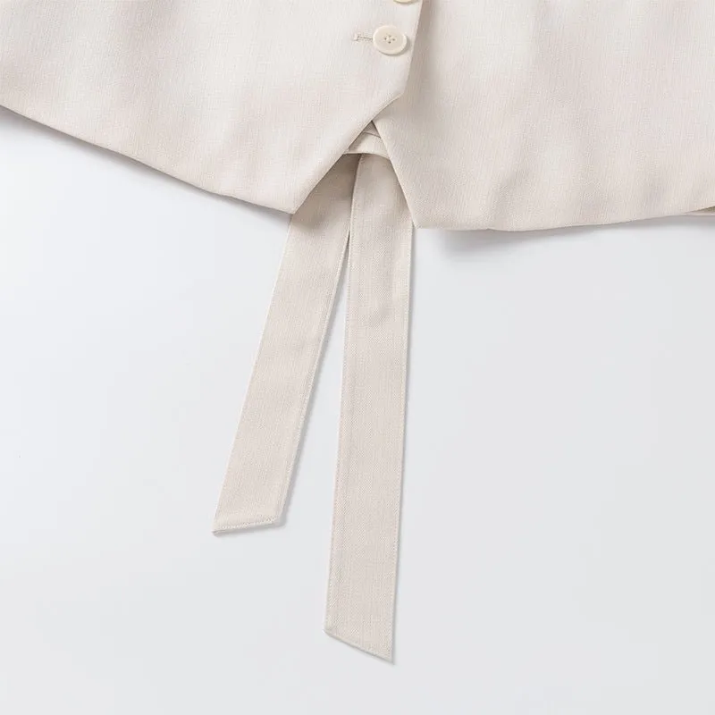 White Martingale V-neck Vest