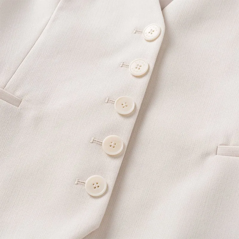 White Martingale V-neck Vest
