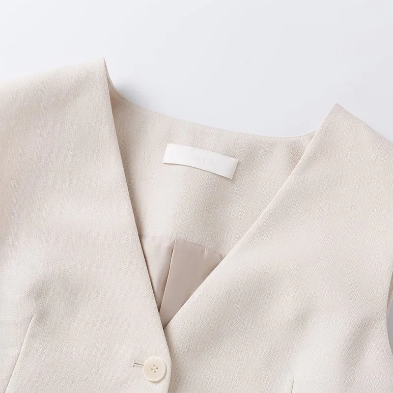 White Martingale V-neck Vest