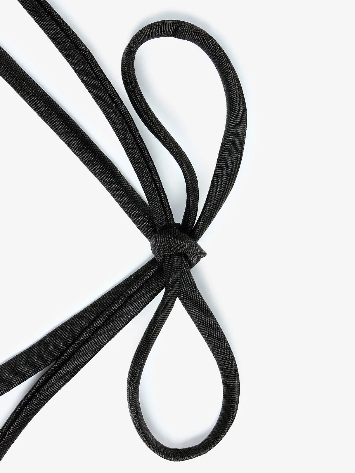 Wholesale Black Halter V-Neck Sleeveless Plain Backless Hollow Lace-Up Spaghetti Strap Bikinis
