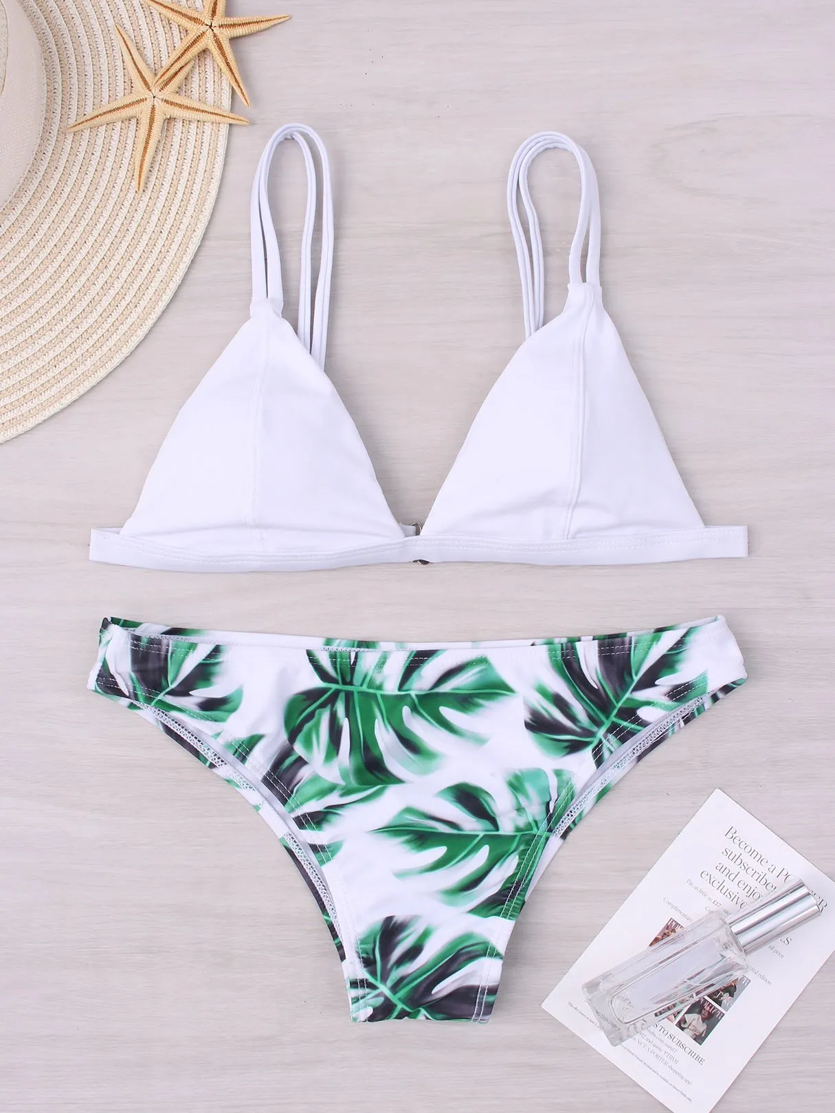 Wholesale Sleeveless Floral Print Two Piece Bikini
