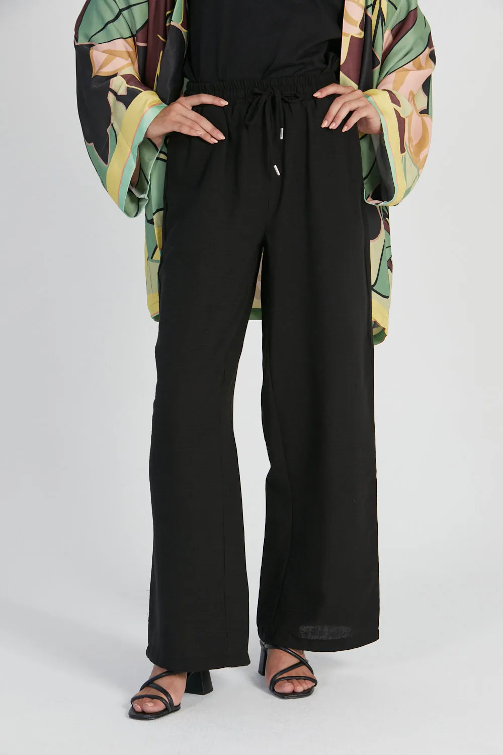 Wide Leg Trousers - Black