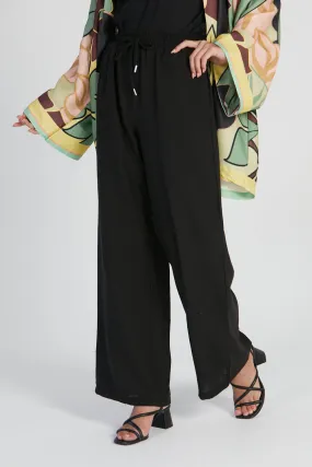 Wide Leg Trousers - Black