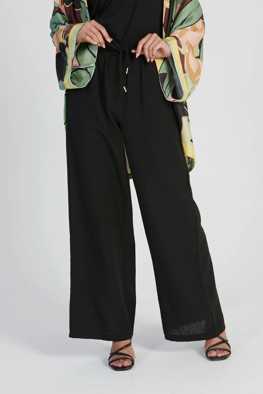 Wide Leg Trousers - Black