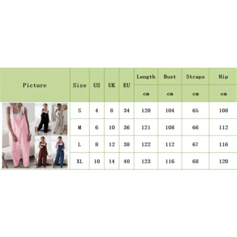 Women 100% Linen Harem Pants and Strap Loose Jumpsuit