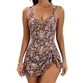 Women 2024 New Solid Print Sling Sexy High Waist Swimwear Summer Tankini Beach Wear Bathing Suit For Female Tie Knot Swim Dresse