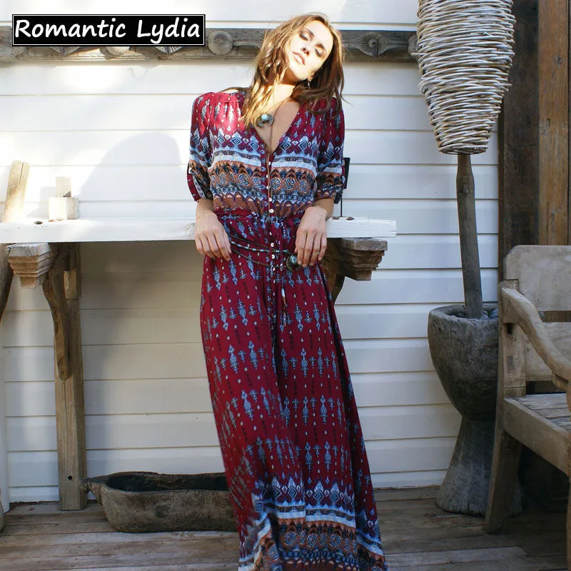 Women Long Party Dress Maxi Floor Length Casual Split Retro Summer Dresses 2018 Boho Bohemian Vestidos Plus Size