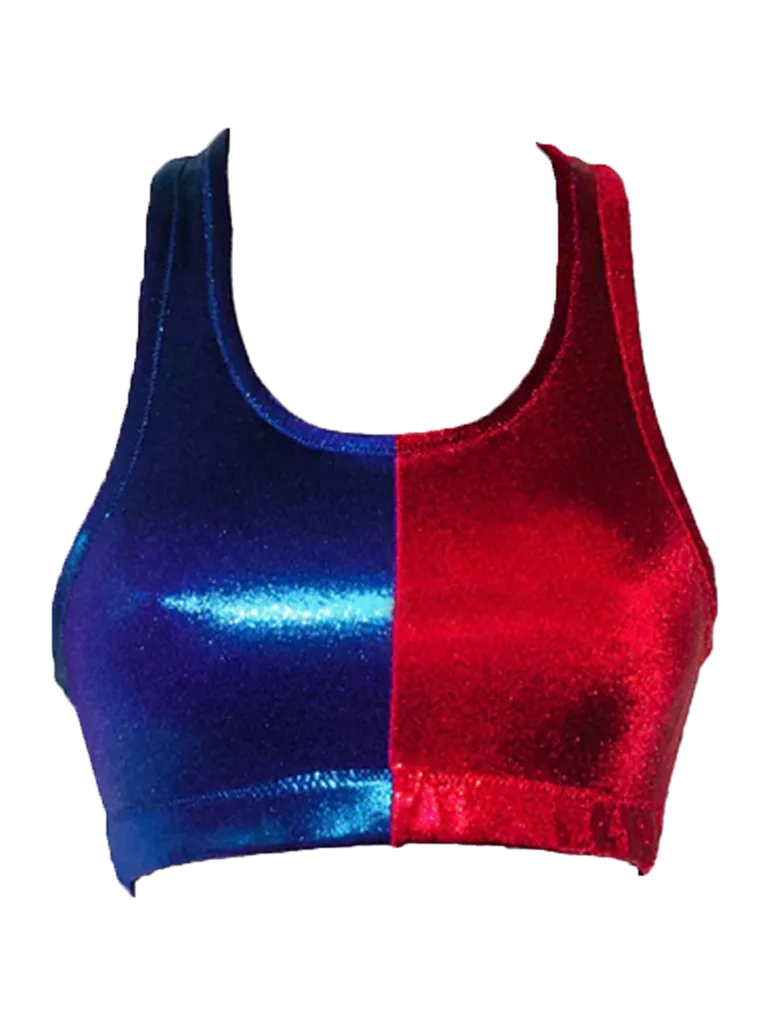Women Shiny Metallic Crop Top
