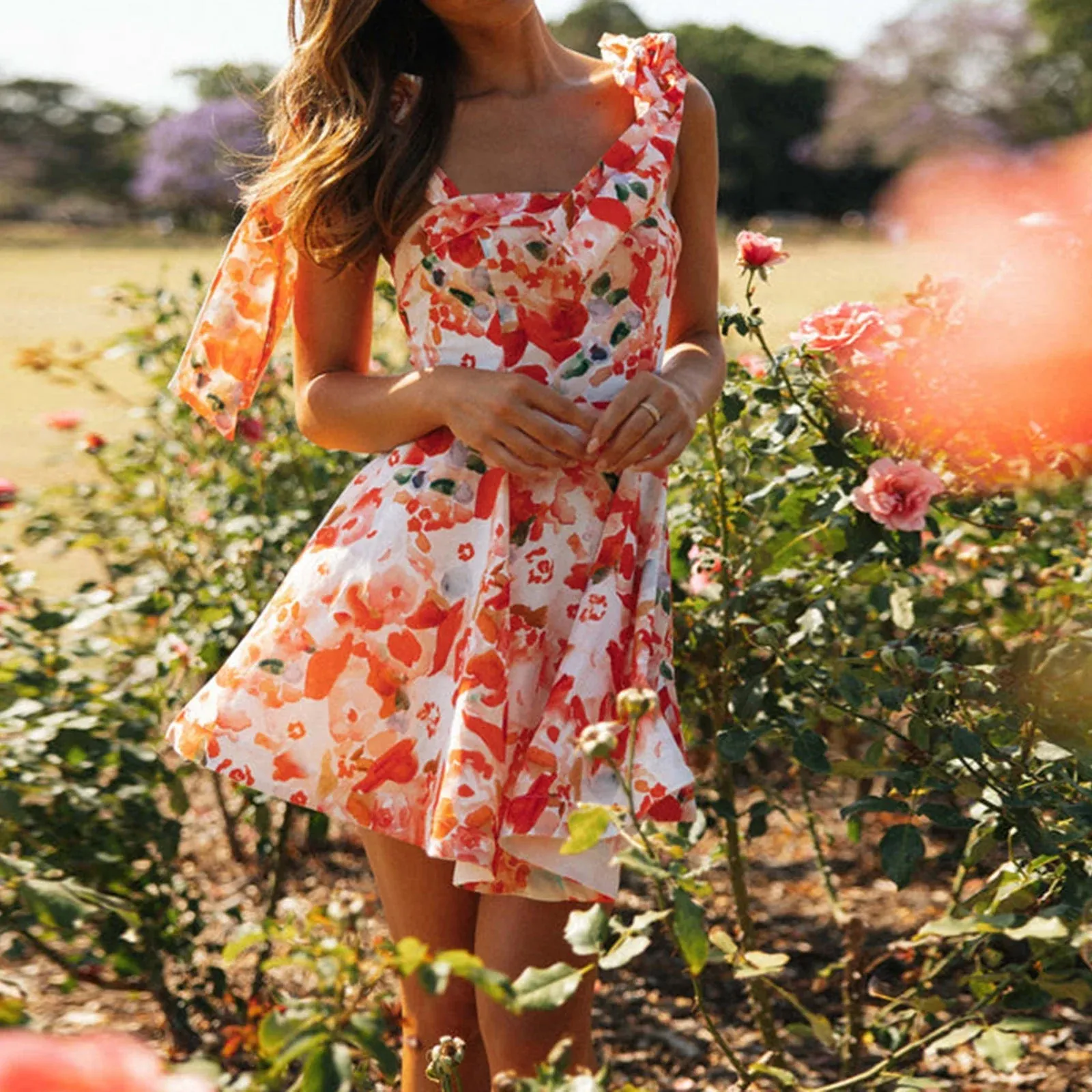 Women Sleeveless 2024 Summer Dresses Sexy Tube Corset Flowy Sundresses Mini Dress