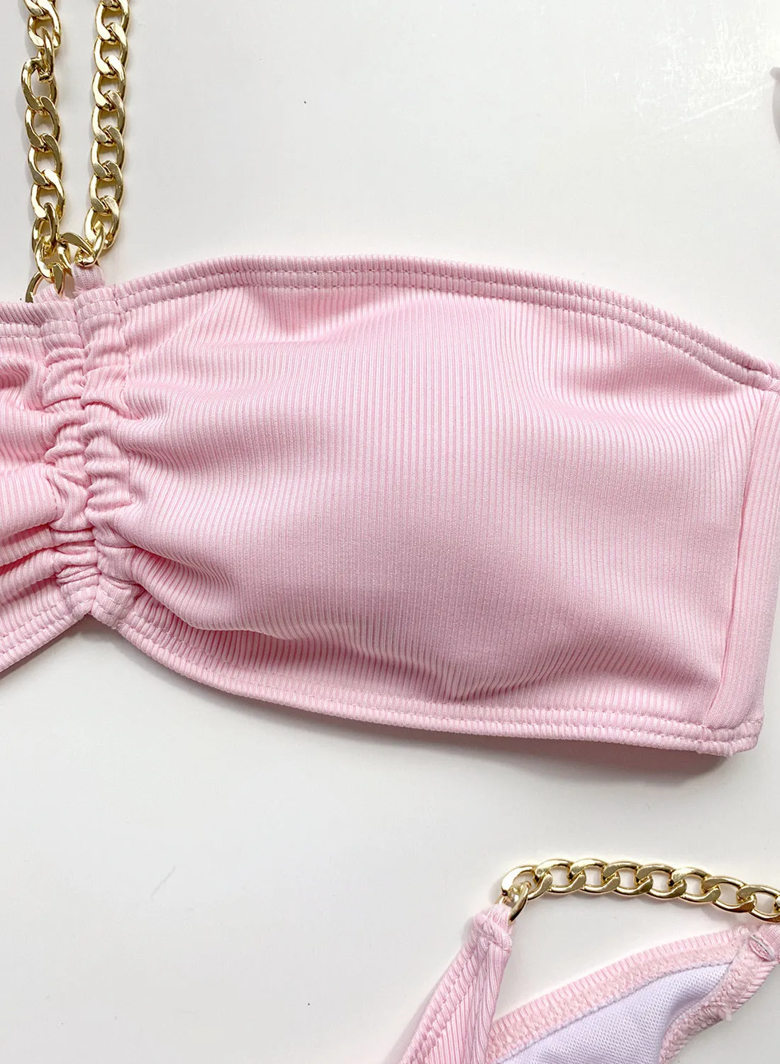 Women's Bikinis Solid Chain Linked Halter Bikinis