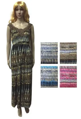 women's long sundresses - assorted color designs Case of 48