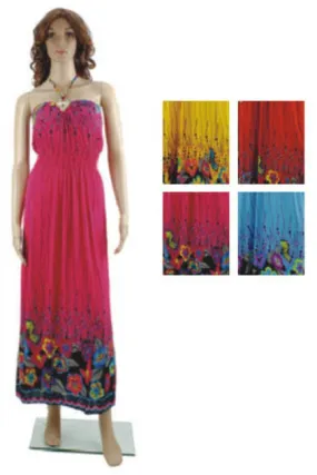 women's long sundresses - floral prints Case of 48