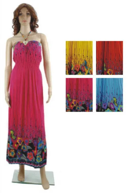women's long sundresses - floral prints Case of 48
