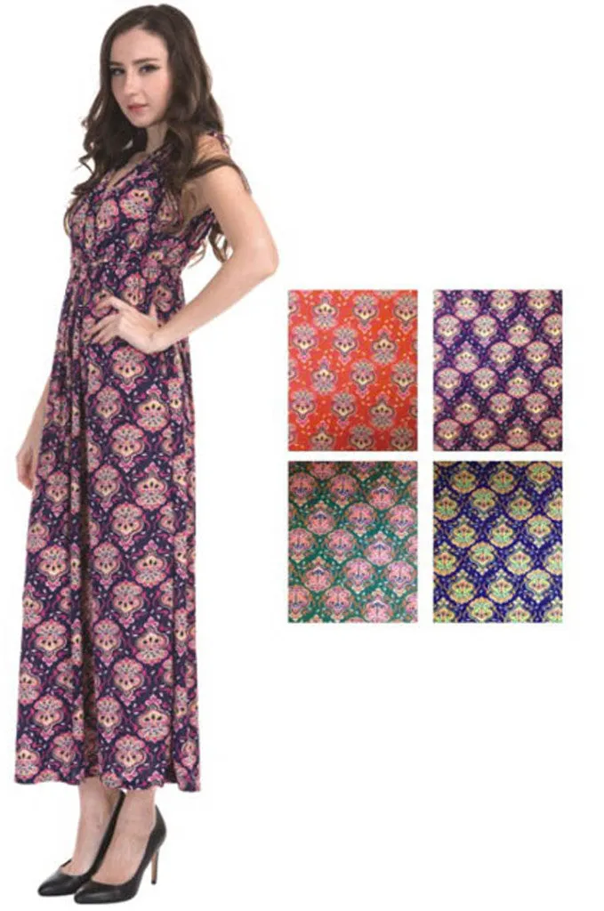 women's plus size long sundresses - ornate prints Case of 36