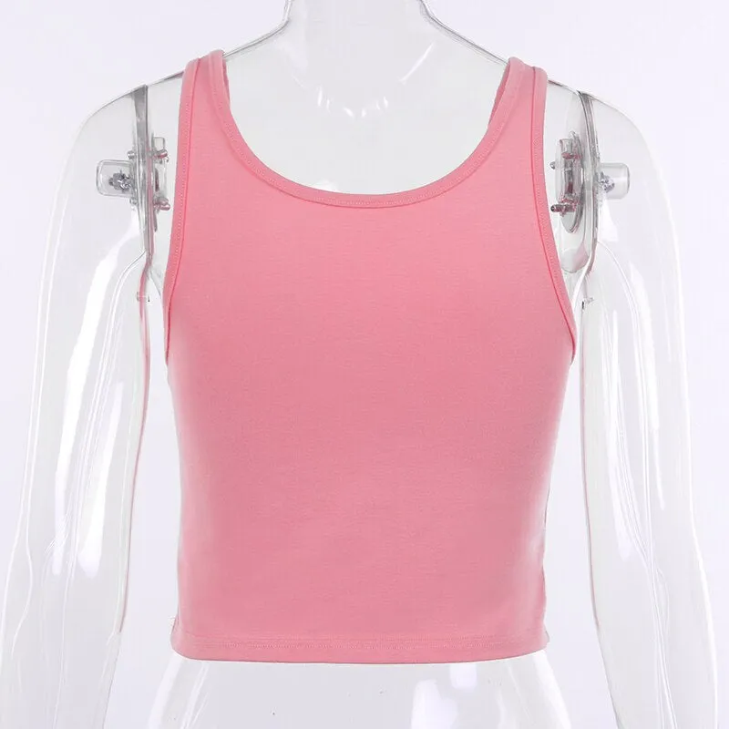 Women's Summer Cotton Printed O-Neck Crop Top